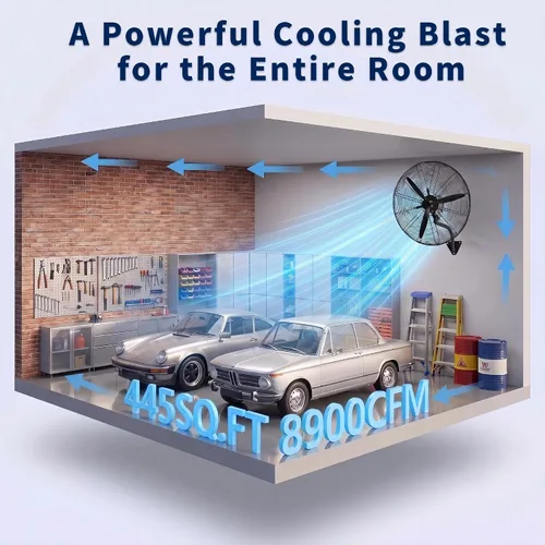 Vista 11 de 24 Inch Wall Mount Fan Oscillating, High Velocity Industrial Wall Fans