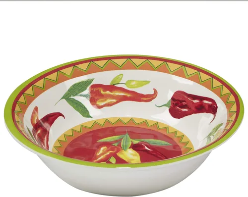 Vista 4 de Certified International Red Hot - Juego de vajilla de melamina de 12 piezas, servicio para 4 personas