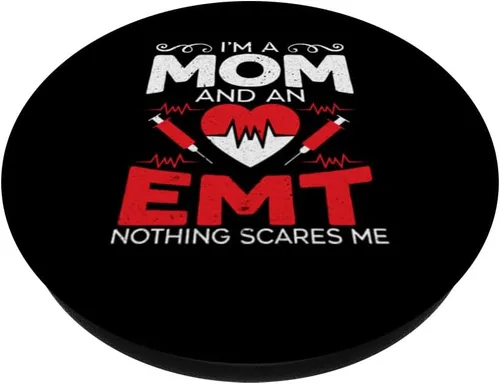 Vista 2 de Soy una mamá y un EMT EMS Paramédico cuidado de la salud PopSockets intercambiables PopGrip
