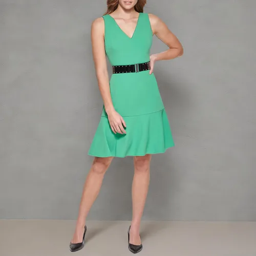 Vista 5 de Vestido de tubo con volantes de crepé para mujer