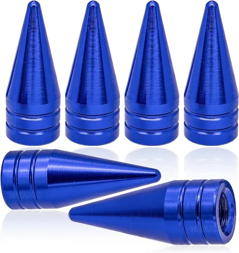 Vista 56 de 4 piezas de tapas de válvula de rueda con forma de punta, válvula de rueda de aleación de aluminio con punta, cubiertas universales de válvula