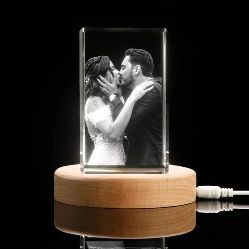 Vista 3 de Foto de cristal 3D personalizada grabada dentro del cristal con tu propia imagen, regalo de cubo de fotos de vidrio 3D, regalo único para el día