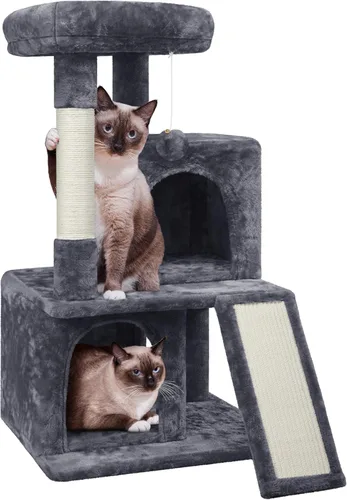 Vista 16 de Yaheetech Árbol para gatos para mascotas de interior, condominio en torre de 36 pulgadas con percha extragrande, postes rascadores, tabla, bola