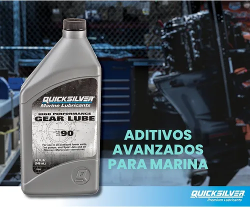 Vista 5 de Quicksilver 858065Q01 SAE 90 Lubricante de engranajes de alto rendimiento, 2.5 galones
