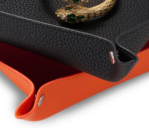 Vista 5 de Oirlv Bandeja de cuero de alta calidad para hombre, organizador de joyas, almacenamiento de escritorio, carteras para llaves, teléfonos celulares