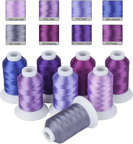 Vista 13 de Simthread Hilo de bordado azul – 8 tonos compatibles con colores Madeira, 550 yardas cada uno, poliéster 40WT, para Brother, Babylock, Janome