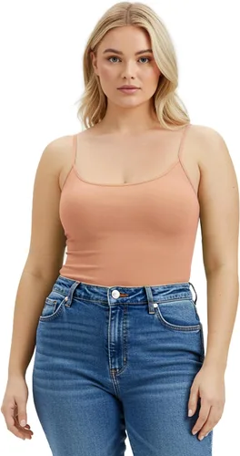 Vista 254 de Emmalise Camisola larga casual básica para mujer, con tirantes ajustables, top en capas