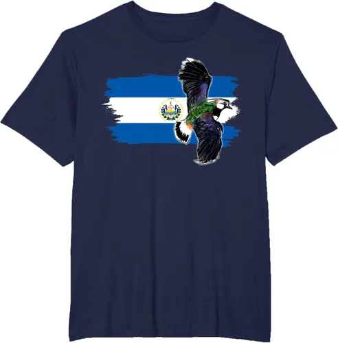 Vista 52 de Camiseta con la bandera de El Salvador, mapa de El Salvador, camiseta de Salvador para mujer, Negro