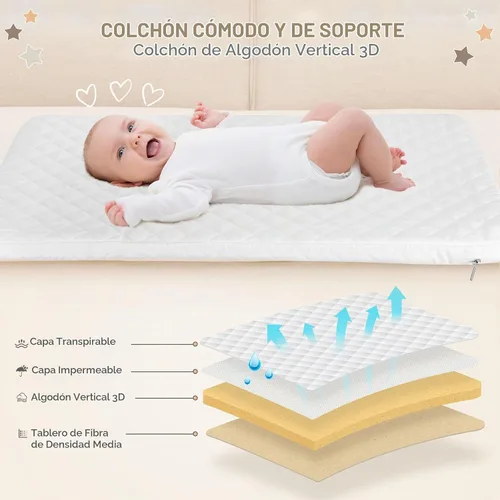 Vista 4 de BIERUM Moisés de bebé para bebé – Moisés de noche ajustable de 7 alturas con ruedas bloqueables, fácil de montar, cuna portátil con bolsa de Gris