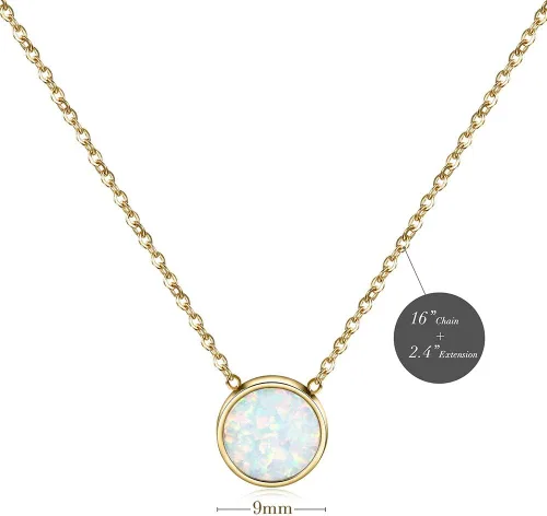 Vista 6 de CIUNOFOR Collar chapado en oro con inicial de disco redondo, collar de letra grabada con cadena ajustable para mujeres y niñas