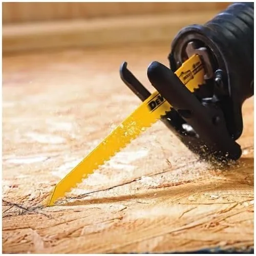 Vista 7 de DEWALT Hojas de sierra recíproca, parte trasera cónica, 6 pulgadas, 3 TPI, paquete de 5 (DW4801)