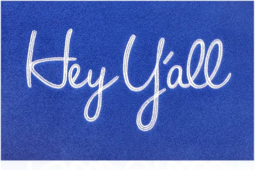 Vista 9 de Tapete de bienvenida al aire libre con texto en inglés "Hey Y'all" para puerta delantera, con parte trasera de goma, tapete
