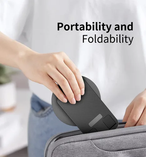 Vista 7 de Soporte giratorio para teléfono móvil de 360°, base de soporte plegable para teléfono de escritorio totalmente ajustable, soporte plegable