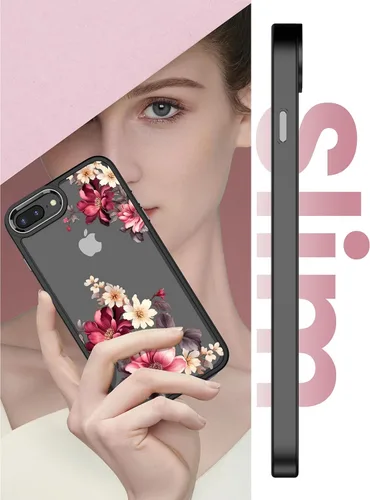 Vista 5 de Dretal Funda para iPhone 8 Plus, iPhone 7 Plus y 6 Plus, grado militar, probada contra caídas, parte trasera dura y borde suave, funda protectora