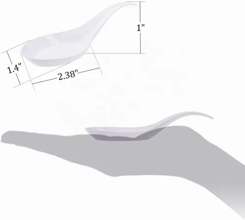 Vista 4 de Kingrol 200 cucharas de plástico para aperitivos, cucharas de degustación desechables para postres, aperitivos, sopas, sushi, salsas para sumergir