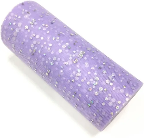 Vista 9 de Rollo de tul con lentejuelas con purpurina, decoración de boda, suministros de organza para fiestas de cumpleaños, carrete de tela, vestido tutú
