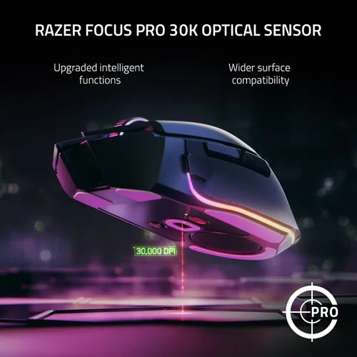 Vista 5 de Razer Basilisk V3 Pro - Mouse inalámbrico para juegos personalizable interruptores ópticos rápidos Gen-3 - Rueda de inclinación HyperScroll - Chroma