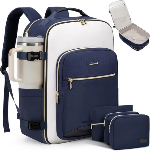 Vista 14 de LOVEVOOK Mochila de viaje grande para mujeres y hombres, mochila de transporte de 40 litros para aviones, bolsa de viaje para artículos personales