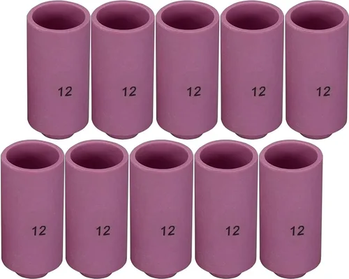 Vista 13 de RIVERWELD Boquillas de alúmina TIG de cerámica 10N50 4# 1/4 "0.256 in Orificio para QQ300 PTA DB SR WP 17 18 26 TIG Antorcha de soldadura Paquete