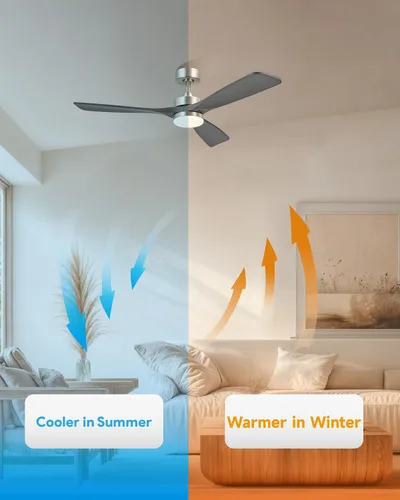 Vista 6 de VONLUCE Ventilador de techo de madera con luces de 52 pulgadas, gris