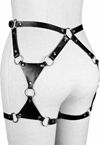 Vista 7 de CHIRCOLS Punk Leather Body Belt Suspenders Lingerie Gothic Garter Belts