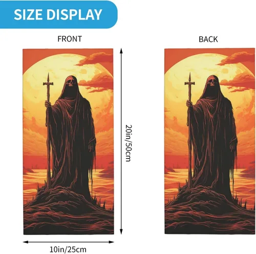 Vista 4 de grim reaper skull angel sun Death red Neck Gaiter Face Cover Balaclava Gaiter Mask for Men Women Bandana for Motorcycle Cycling Riding Skiing Party