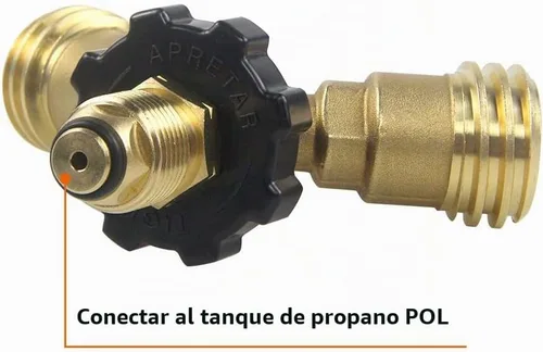 Vista 3 de Hooshing Adaptador de tanque de propano y divisor POL a QCC1 convertidor de 2 vías LP kits de montaje de gas de latón