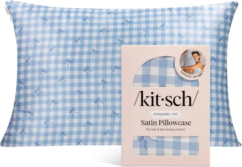 Vista 27 de Kitsch Funda de almohada de satén con cremallera, tamaño estándar, Aura