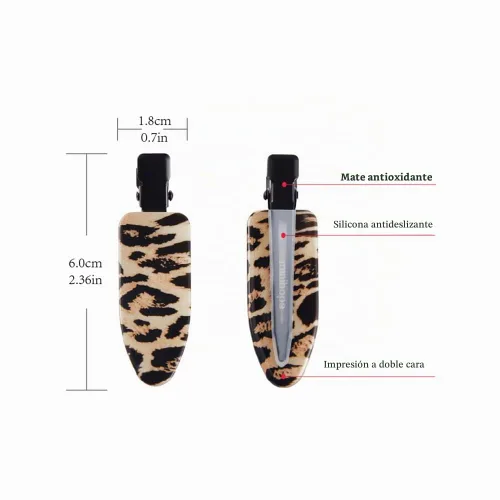 Vista 2 de 12 piezas de pinzas para el cabello suaves, pinzas planas para peinar el cabello 12 unidades (animal)..