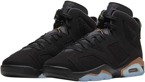 Vista 3 de Air Jordan 6 Retro Dmp (gs) Zapatos de baloncesto para niños grandes Ct4964-007, NegroNegro metalizado dorado-negro