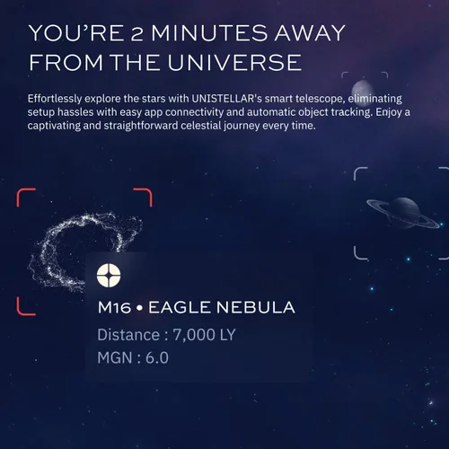 Vista 5 de UNISTELLAR - Equinox 2 - Telescopio Digital Inteligente - Ideal para Todos los Usuarios - Compatible con iPhone y Android - Apertura de 114mm