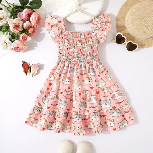 Vista 2 de Vestido de verano para niña pequeña, vestido de dinosaurio con volantes, cuello halter, sin mangas, con vuelo, vestido de tutú de playa casual