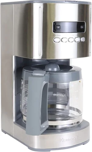 Vista 2 de Jarra de repuesto de vidrio de 12 tazas, gris, compatible con cafetera Kenmore KKCM12S-AZ