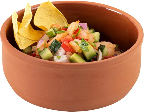 Vista 37 de Restaurantware-Terra Tek Cazuelas de Terracota de 2.7 Onzas, 2 Ollas de Arcilla Esmaltada Azul Para Cocinar - Listas para Horno, Aptas