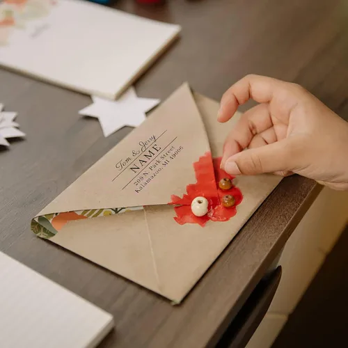 Vista 8 de Todos los tamaños de forma cuadrada Profesional personalizado sello personalizado logotipo personalizado dirección sello sellos franqueo 10.Stylish