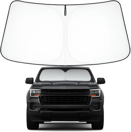 Vista 71 de Proadsy Parasol para parabrisas Rivian R1S 2022-2025 2026 de 4 capas plegable, protector de parasol frontal que bloquea los rayos UV, mantiene