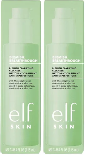Vista 7 de e.l.f. SKIN Blemish Breakthrough Limpiador aclarador, limpiador de gel para eliminar el maquillaje, controlar el aceite y aclarar los poros, 1%