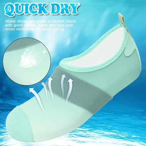 Vista 5 de VIFUUR Zapatos de agua para mujer y hombre, calcetines de agua descalzos para yoga, interiores y exteriores, playa, natación, surf, ejercicio