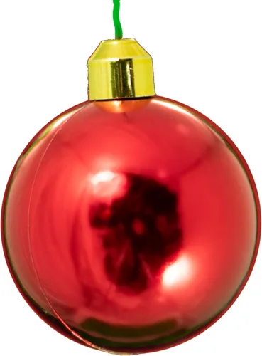 Vista 5 de Brillo Rojo Adornos de Bola de Navidad de Plástico, Adornos Colgantes Inastillables para Interior/Exterior (50mm)