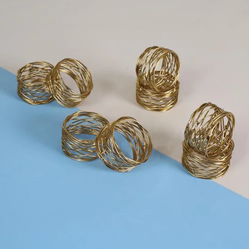 Vista 5 de Servilleteros de hierro de metal duraderos para decoración de mesa, elegante accesorio de ajuste de mesa de metal, servilletero rústico para casa
