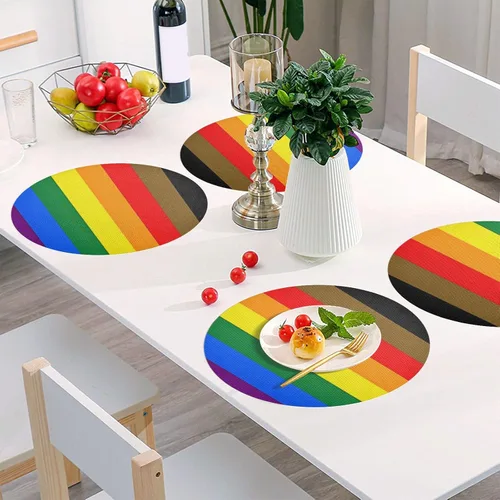 Vista 31 de Aruba Flag Round Table Placemats 15 Inch, Seasonal Table Mats Modern Place Mats for Dining, Kitchen, Parties, Camping