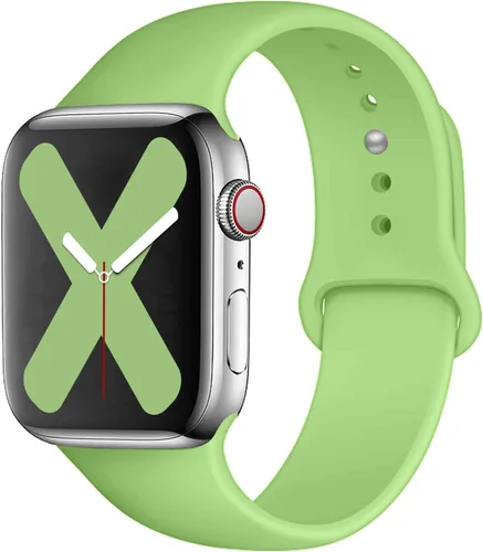 Vista 30 de Saucyi Compatible con Apple Watch Band 1.614 in 1.575 in 1.496 in 1.929 in 1.772 in 1.732 in 1.654 in, correa deportiva de silicona suave con cierre