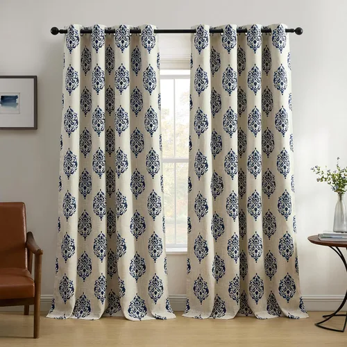 Vista 10 de Elrene Home Fashions Navara Medallion Cortina Oscurecedora de Habitación, Panel Único, 52 x 84 pulgadas (1 Panel), Negro