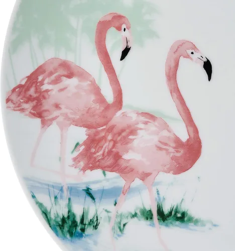 Vista 3 de Studio Nova Flamingo Haven Tropical juego de vajilla de 12 piezas, platos y cuencos, para 4 comensales