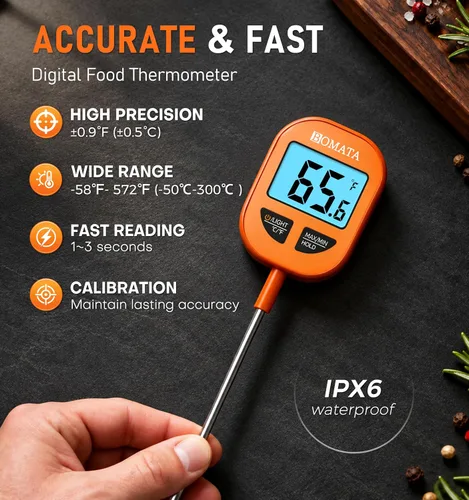 Vista 6 de BOMATA Digital Meat & Candy Thermometer 2 Pack, Include 10" & 5" Probes