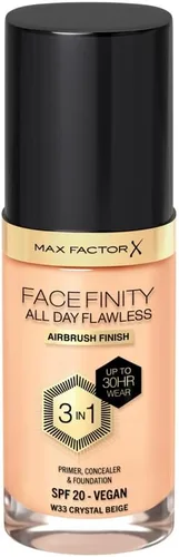 Vista 19 de Max Factor Facefinity 3 en 1 base de maquillaje líquida todo el día sin imperfecciones, SPF 20-32 Beige claro, 30 ml