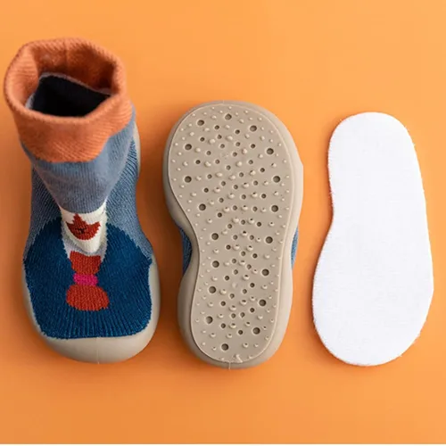 Vista 6 de 2 pares de calcetines de bebé antideslizantes de suela suave de goma para bebés