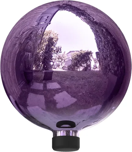 Vista 12 de Alpine Corporation Globo mirador de cristal para interiores y exteriores de 10 pulgadas — Decoración festiva de jardín y patio — Azul