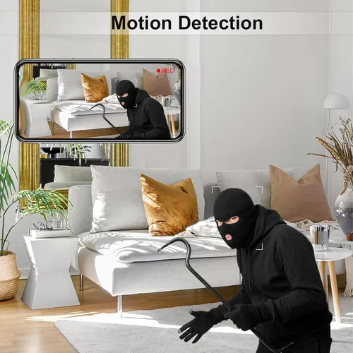 Vista 9 de Zyyini , Cámara de seguridad HD 1080P Lente flexible, cámara pequeña, conversación de 2 vías, detección de movimiento, monitor remoto, batería