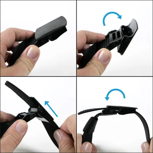 Vista 6 de Cinturón táctico de nailon para hombres, ajustable, casual, resistente al aire libre, con hebilla de plástico duradera